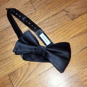 Calvin Klein subdued black on black striped adjustable bow tie
